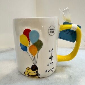 Rae Dunn Pixar UP UP AND AWAY Balloon Double Sided MUG - NWT